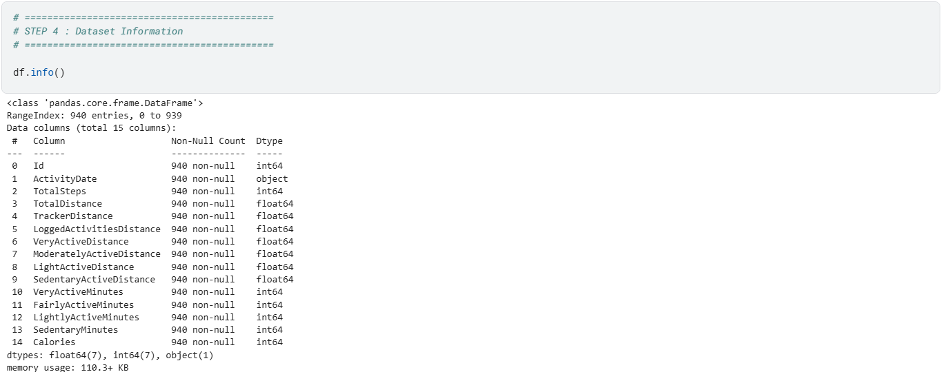 Dataset information